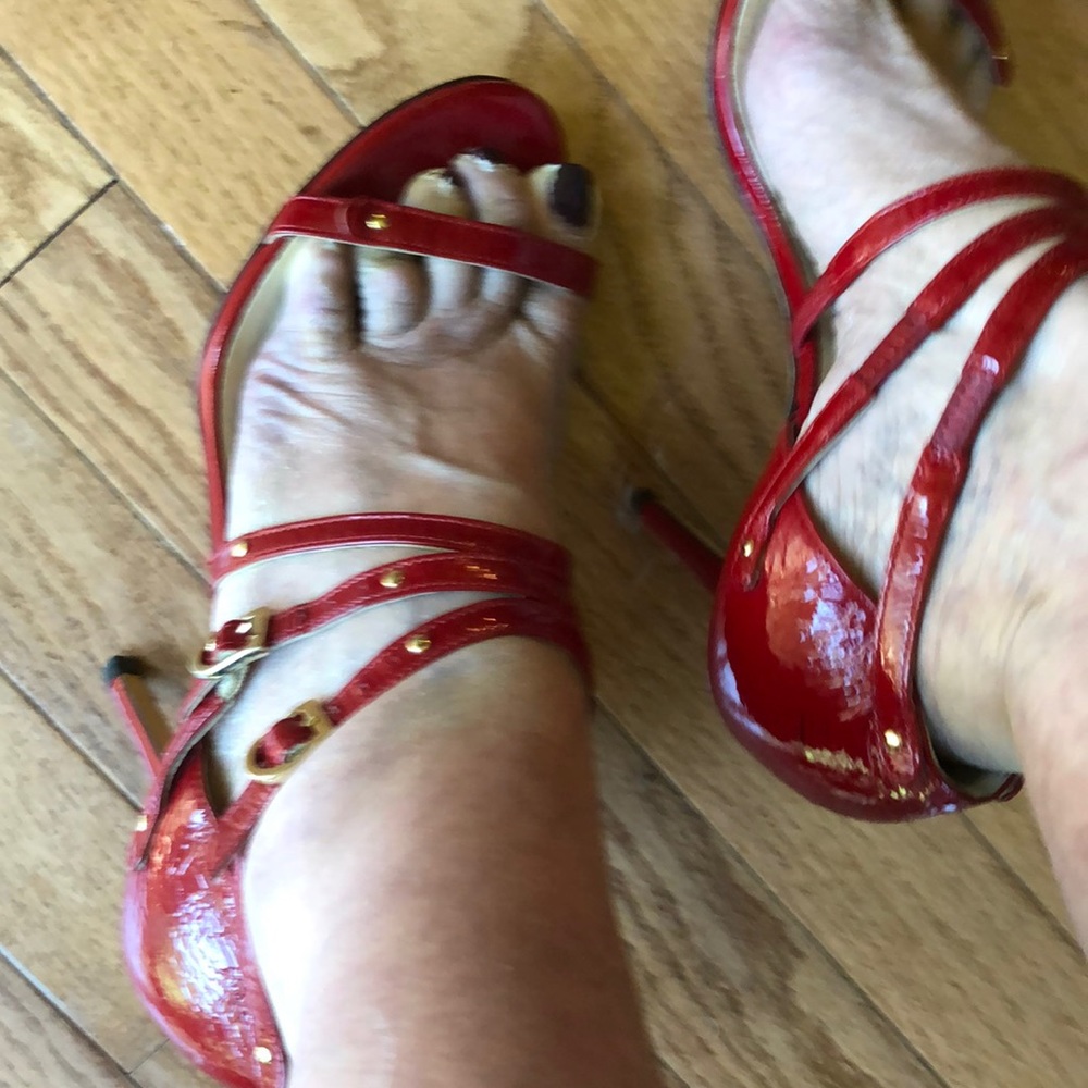 ✨HPx3✨Jimmy Choo Red Patent Leather Heels 38 - Picture 8 of 9